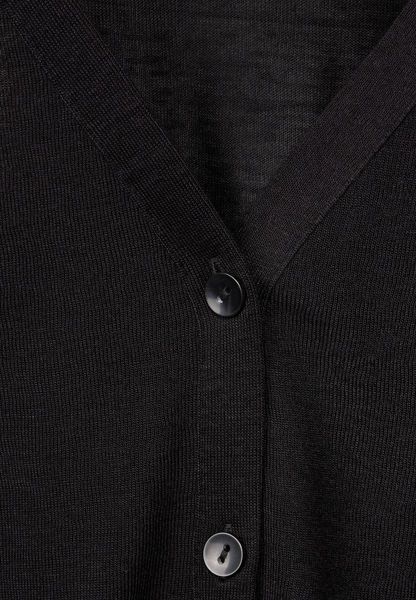 Street One Veste courte en tricot aspect lin - noir (10001)