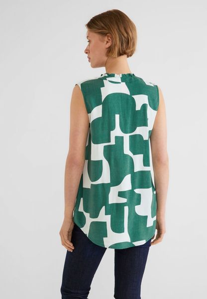 Street One Sleeveless Print blouse - green (24957)