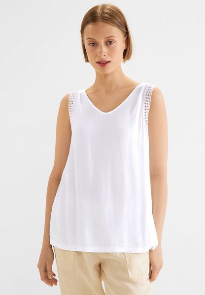 Street One Top with crochet tape - white (10000)