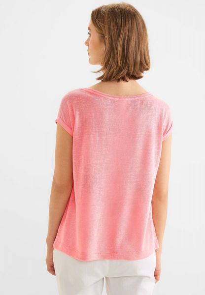 Street One Leinenlook Partprint Shirt - pink (25131)