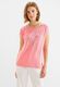Street One T-Shirt à imprimé partiel aspect lin - rose (25131)