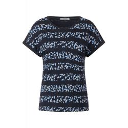 Cecil T-shirt à rayures florales - bleu (30128)