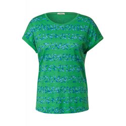 Cecil T-shirt à rayures florales - vert (34794)