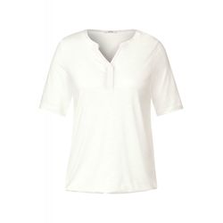 Cecil T-Shirt mit Elastiksaum - weiß (13474)