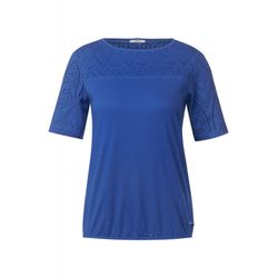 Cecil Jersey Materialmix Shirt - blau (14922)