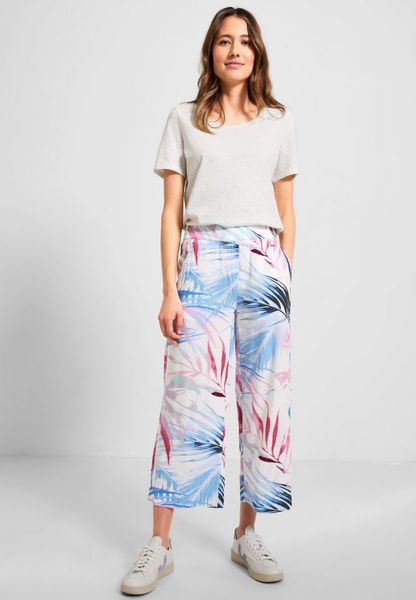 Cecil Casual fit pants with print - white (33474)