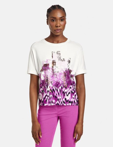 Gerry Weber Edition T-shirt avec imprimé - blanc/rose/violet (03018)