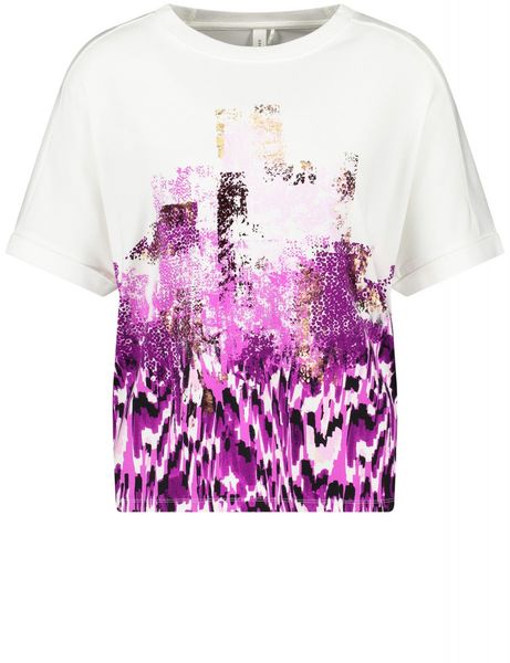 Gerry Weber Edition T-shirt with front print - white/pink/purple (03018)