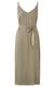 Yaya Strap dress with V-neck and waist belt in satin look - brown (71112)