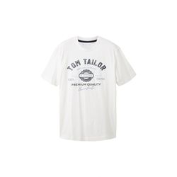 Tom Tailor T-Shirt mit Logo Print - weiß (20000)