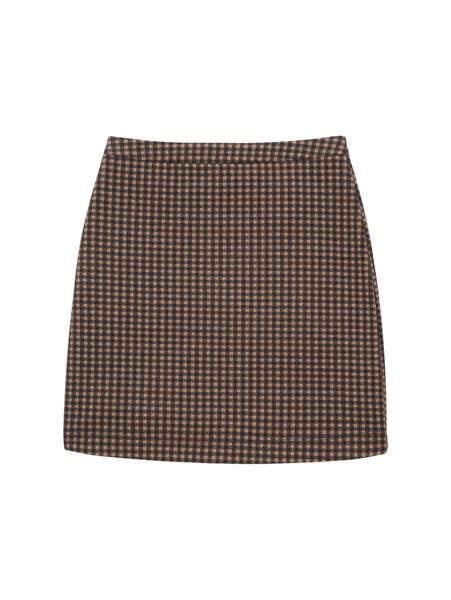 Tom Tailor Checked skirt - brown/blue (32409)