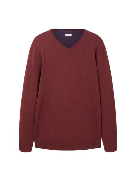 Tom Tailor Mottled sweater with a V-neckline - red (32620)