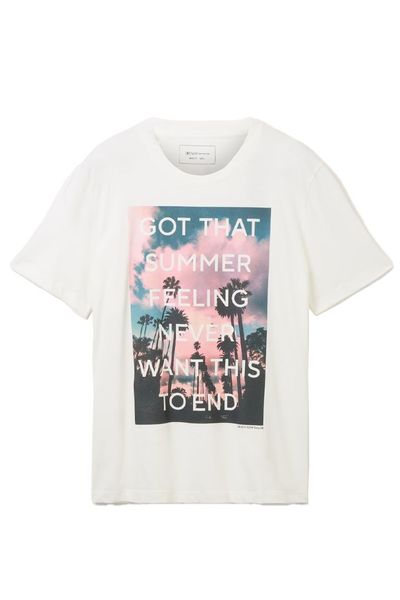 Tom Tailor Denim T-shirt with photo print - white (12906)