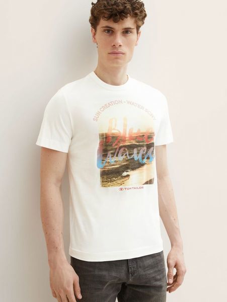 Tom Tailor T-shirt avec imprimé photo - blanc (10332)