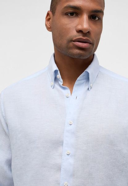 Eterna Slim Fit : Linen Shirt Modern Fit - blue (11)