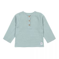 Lässig T-shirt manches longues en mousseline - coton bio - vert (Gris)
