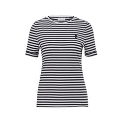 comma T-Shirt mit Streifen   - schwarz (99G0)