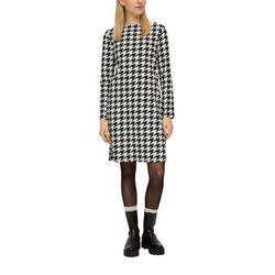 s.Oliver Red Label Jersey dress with an Ottoman texture   - black/white (99R3)