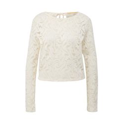 Q/S designed by Longsleeve made of perforated lace - beige (0200)