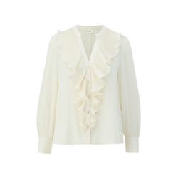 s.Oliver Black Label Crêpe blouse with pleated flounces  - white (0700)