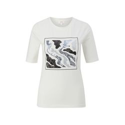s.Oliver Red Label T-shirt avec détail de paillettes  - blanc (02D0)
