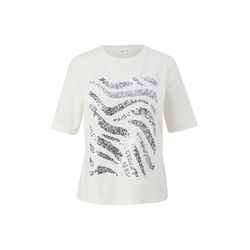s.Oliver Black Label T-Shirt mit Pailletten - weiß (02D5)