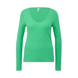 Q/S designed by Ribbed long sleeve made from stretch cotton   - green (7306)