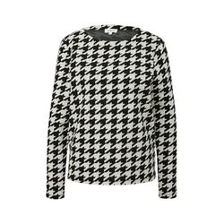 s.Oliver Red Label Sweatshirt mit Hahnentritt-Muster  - schwarz/weiß (99R3)