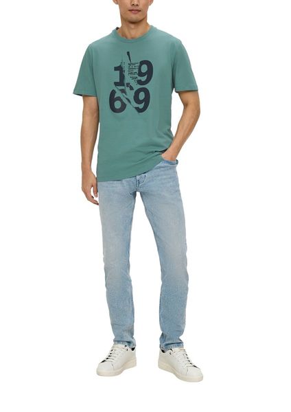 s.Oliver Red Label T-Shirt mit Frontprint  - grün/blau (65D2)