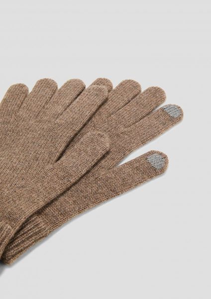 s.Oliver Red Label Gloves with a wool-cashmere mix - brown (86W0)