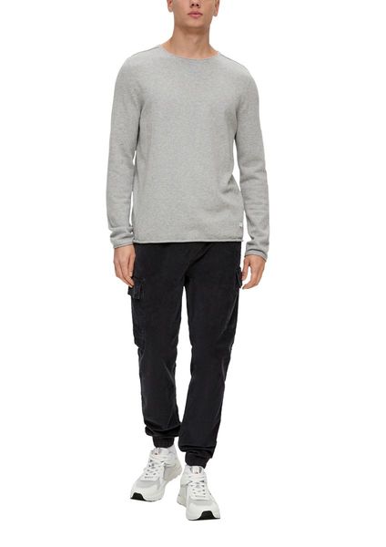 Q/S designed by Lightweight knit jumper with a rolled hem  - gray (9400)