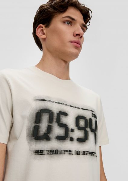 Q/S designed by T-shirt en coton avec imprimé graphique   - blanc (03D0)