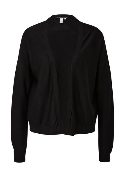 Q/S designed by Veste en tricot avec bord-côte  - noir (9999)