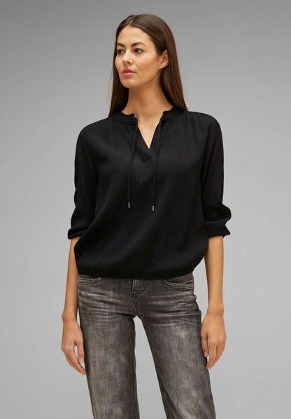 Street One Tunic blouse with frills - black (10001)