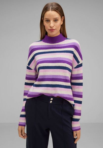 Street One Striped jumper - purple (35408)