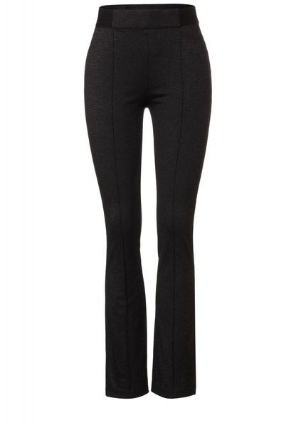 Street One Skinny fit trousers with glitter - black (10001)