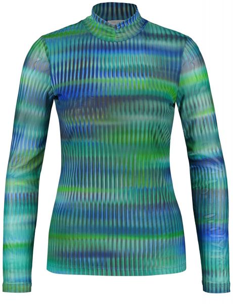 Gerry Weber Collection T-shirt à manches longues avec col montant - vert/bleu (05088)