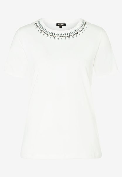 More & More Shirt mit Juwelen-Halskette - weiß (0041)