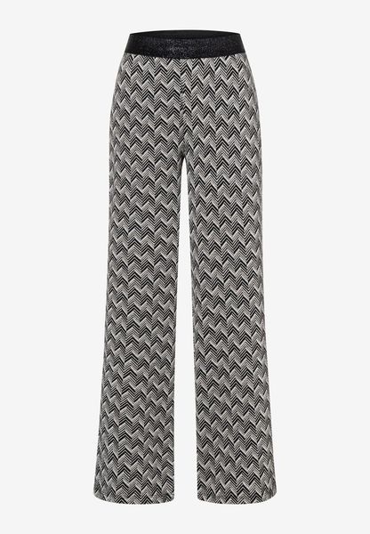 More & More Pantalon en jersey    - silver/blanc/noir (3790)