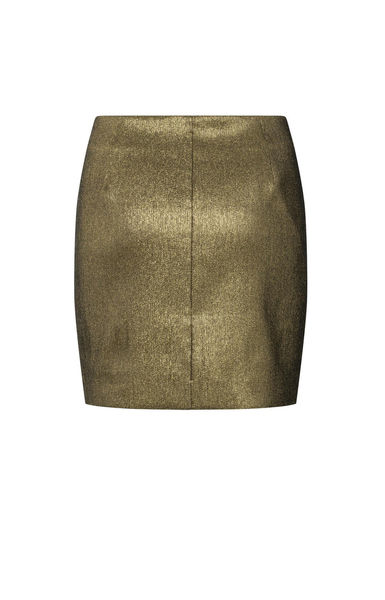 Yaya Mini skirt with zip and glitter effect - gold (99282)