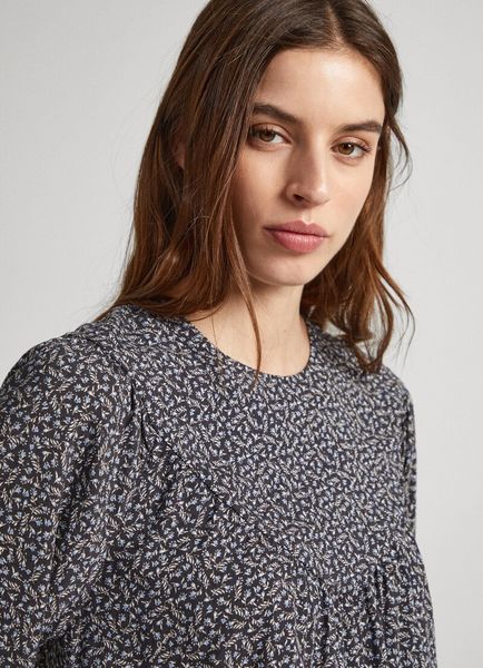Pepe Jeans London Dobby floral pattern blouse - gray/blue (0AA)