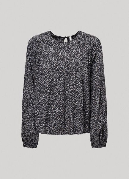 Pepe Jeans London Dobby floral pattern blouse - gray/blue (0AA)