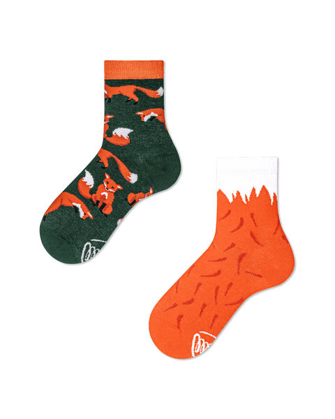 Many Mornings Chaussettes - The Red Fox - orange/vert (00)