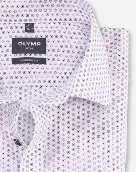Olymp Modern Fit : Businesshemd - rot/blau (86)