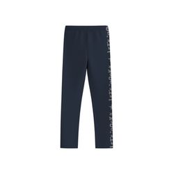 s.Oliver Red Label Slim : leggings avec des impressions d'écriture scintillantes - bleu (5952)