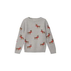 s.Oliver Red Label Pull en tricot avec incrustation de rennes  - gris (94X6)