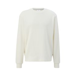 s.Oliver Red Label Sweatshirt mit Waffelpiqué-Struktur - weiß (0240)