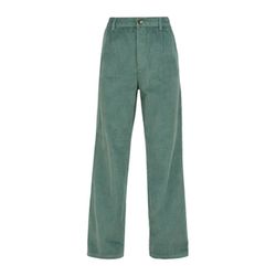 Q/S designed by Wide leg : pantalon en velours côtelé de coton - vert (6575)