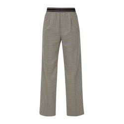 Q/S designed by Wide Leg: Pants with elastic waistband - white/black/yellow (02N0)