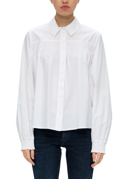 Q/S designed by Cotton shirt blouse   - white (0200)